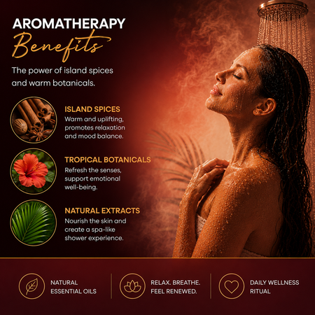 tropical shower steamers, island spice shower steamers, aromatherapy shower bombs, spa shower tablets, shower melts for women, self care gifts, luxury shower steamers, vegan shower steamers, tropical spa shower products