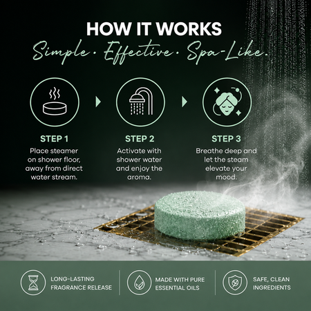 eucalyptus mint shower steamers, shower steamers for sinus relief, cooling shower steamers, aromatherapy shower bombs, spa shower tablets, refreshing shower steamers, shower melts aromatherapy, vegan shower steamers